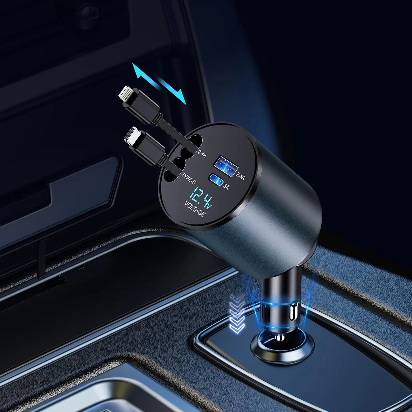 Car Charger, 4 in 1 Fast Car Phone Charger 66W, USB Car Charger,for iPhone