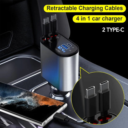 Car Charger, 4 in 1 Fast Car Phone Charger 66W, USB Car Charger,for iPhone